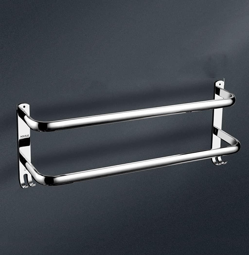 Toallero de baño de 3 niveles y doble riel de 50 cm para pared