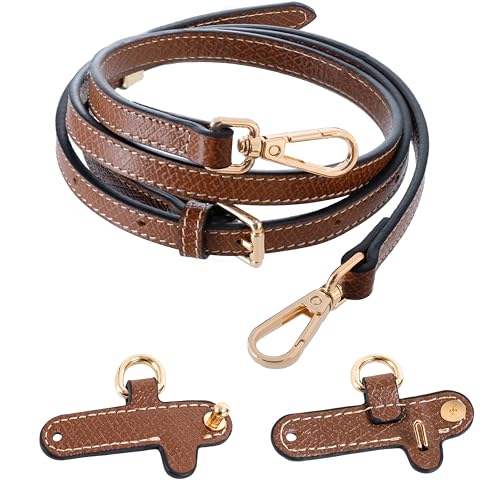 Image of Mini Bag Leather Shoulder Strap Conversion Kit - Compatible with Longchamp Mini Bag, Adjustable Crossbody Strap Replacement, Durable, Brown