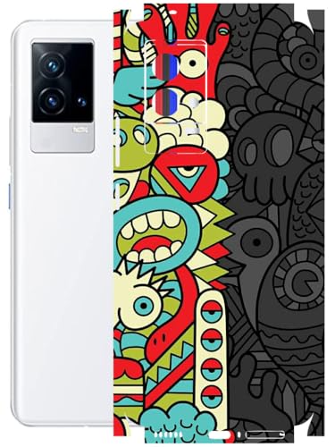 Image of AtOdds - Full Body Back Screen Guard Protector Film - Lamination Wrap Skin Sticker Compatible with IQOO 9 | Scratchproof Matte Finish (Graffiti50)