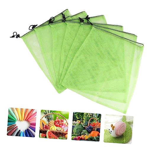 HAKIDZEL 6pcs Drawstring Bag Storage Pouch Mesh Storage Bags for Fruits Vegetables Travel Organization Portable Design