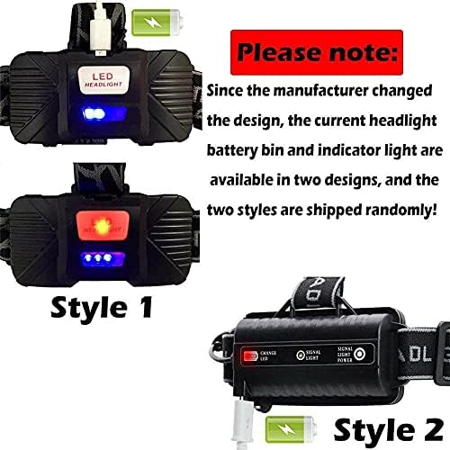 VISVIC USB Adjustable Head Torch, USB Rechargeable, 6 Modes and Adjustable Head Torch, with 10 Pack Rechargeable Battery and 4-Slot USB Charger, Perfect for Camping, Hiking