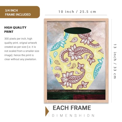 Image of kotart Set of 3 Framed Paintings for Wall Decoration Abstract Paintings Modern Art Wall Painting for Living Room Bedroom - Paintings with Frame (Art 9, 10x13 inch)