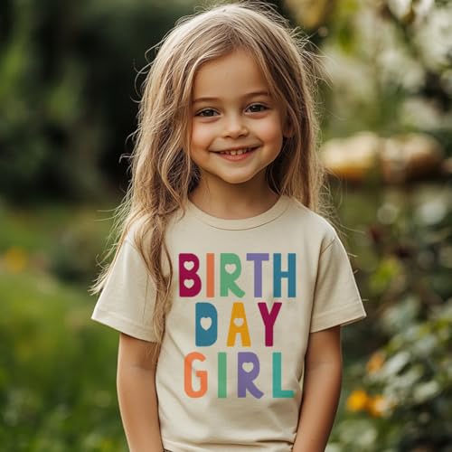 Birthday Girl T-Shirt 2nd 3rd 4th 5th 6th 7th Toddler Girls Birthday Shirt Cotton Short Sleeve B-Day Tees4