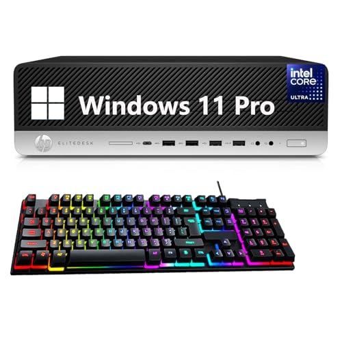 HP Elitedesk 800 G3 SFF PC Desktop Computer Windows 11 Pro Core i7-7700 3.6GHz Up to 4.2GHz 8GB RAM 256GB SSD Keyboard Mouse USB WiFi+BT (Renewed)