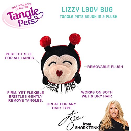 Tangle-Pets-LIZZY-THE-LADYBUG-The-Detangling-Brush-in-a-Plush-Great-for-Any-Hair-Type-Removable-Plush-As-Seen-on-Shark-Tank