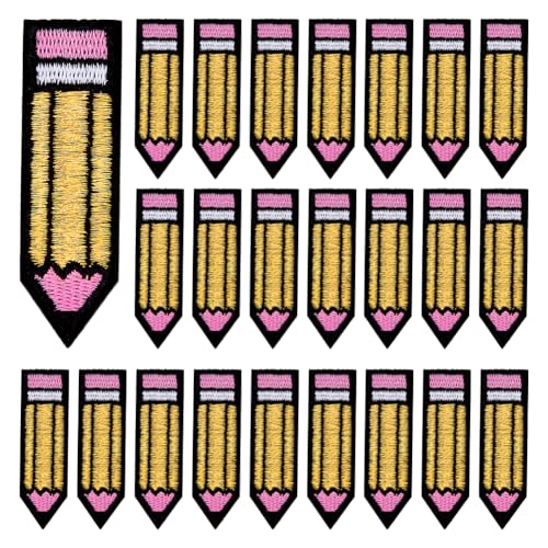 PH PandaHall 24 peças de adesivos bordados costurados de volta às aulas aplique para reparo de tecido para professores, estudantes, mochilas de costura, camisas, chapéu, roupas, 69 x 20 mm