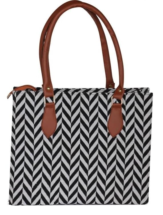 Elegantt Monochrome Structured Shoulder Handbag Black-image-1