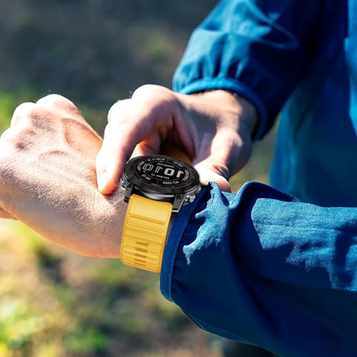 Image of Silicone Band for Garmin Enduro 3 2 /Fenix 8 pro /tactix 8 AMOLED 51mm /Fenix 7X /6X pro sapphire solar /5X plus, 26mm Quickfit Sprot Watch Strap Replacement for Descent Mk2i /3i /epix Pro /quatix 8 51mm