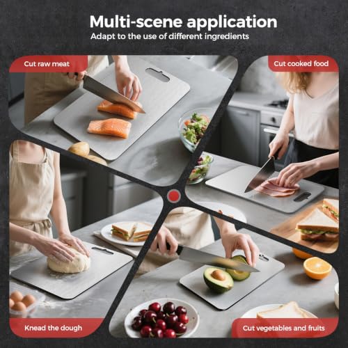 Image of Titanium Cutting Boards Set of 3, 100% Titanium Cutting Boards for Kitchen