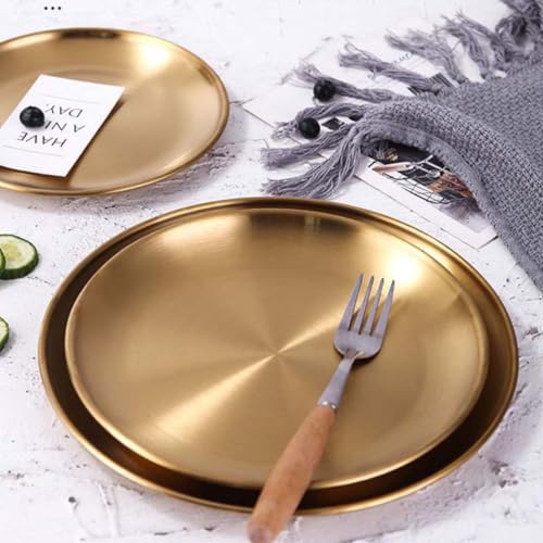 Plato dorado para servir de acero inoxidable MAGICLULU elegante 3