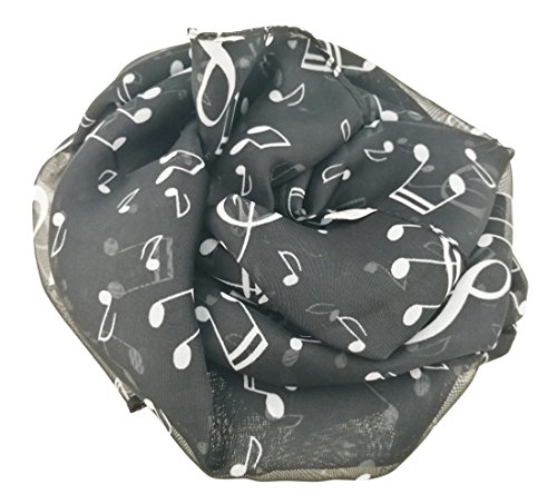 Colorful Elegant Women's Music Note Chiffon Long Scarf Wrap Shawls3