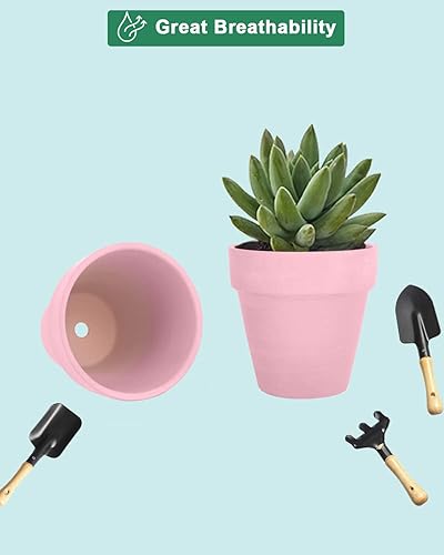 Miniatura 3 de vensovo 48 macetas pequeñas de terracota rosa melocotón  2 pulgadas pequeñas macetas de arcilla con agujeros de drenaje, macetas de terracota para