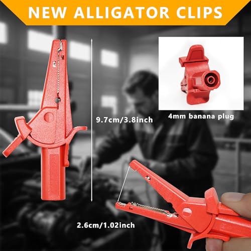Image of ZIBOO ZB285-2 multimeter Alligator Clips Safety Alligator Clip Compatible with Fluke Phase Rotation Indicator use with TL222 and TL224 Test Leads Substitute Compatible with AC285