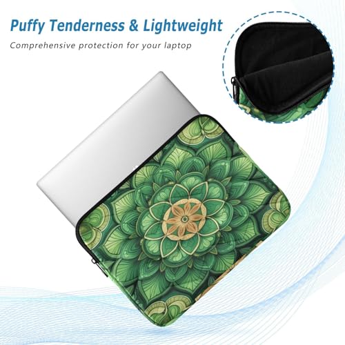 Funda para Laptop de 13-14 Pulgadas Mandala Verde Impermeable miniatura 5
