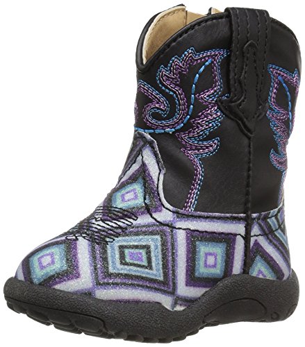 Roper Infants Cowbabies Glitter Diamonds Boot, Black, 2