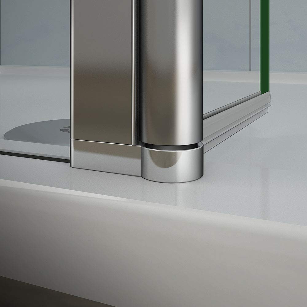 AICA paroi de douche pivotante 120x200cm+40x200cm paroi latérale à l'italienne avec un retour