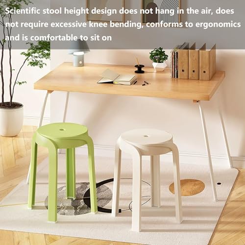 Set di 6 sgabelli impilabili in plastica, portatili, con schienale scoperto, altezza 45 cm, per interni ed esterni