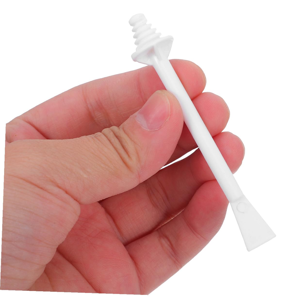 100pcs Nose Wax Sticks and Applicator Spatulas for Nostril and Ear Hair Removal, Double-ended Spiral Design, White, Safe Nasal Cleaning Tool for Men and Women
