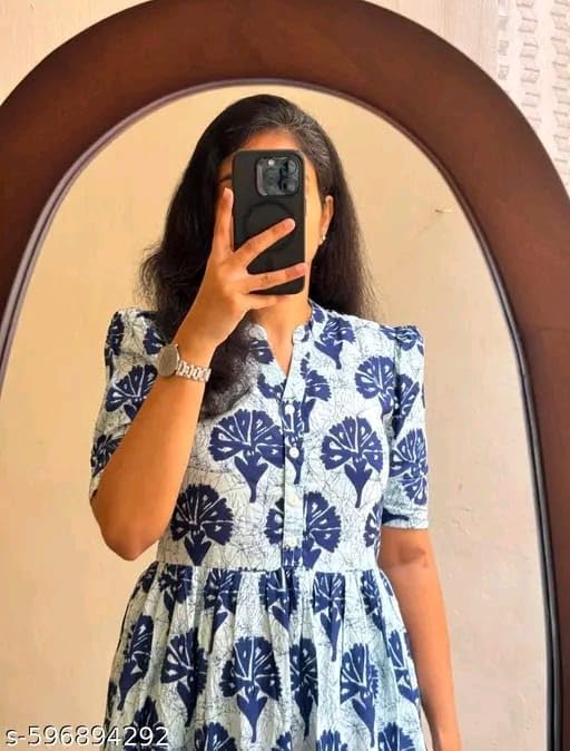 Image of Women's Rayon Printed Anarkali Kurta for Women and Girls, Regular Wear