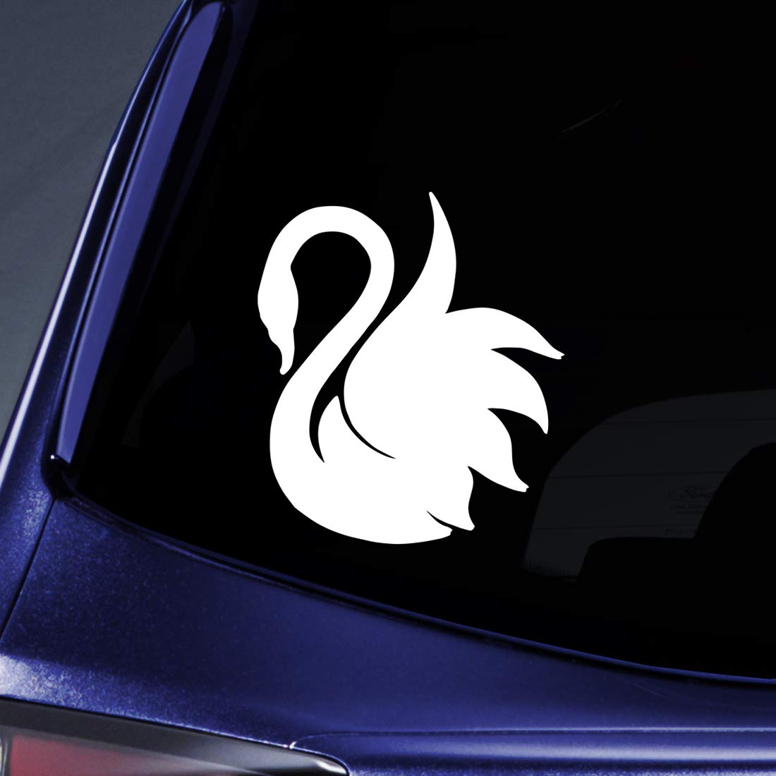 Bargain Max Decals Swan Silhouette Sticker Decal Notebook Car Laptop 5.5" (White)