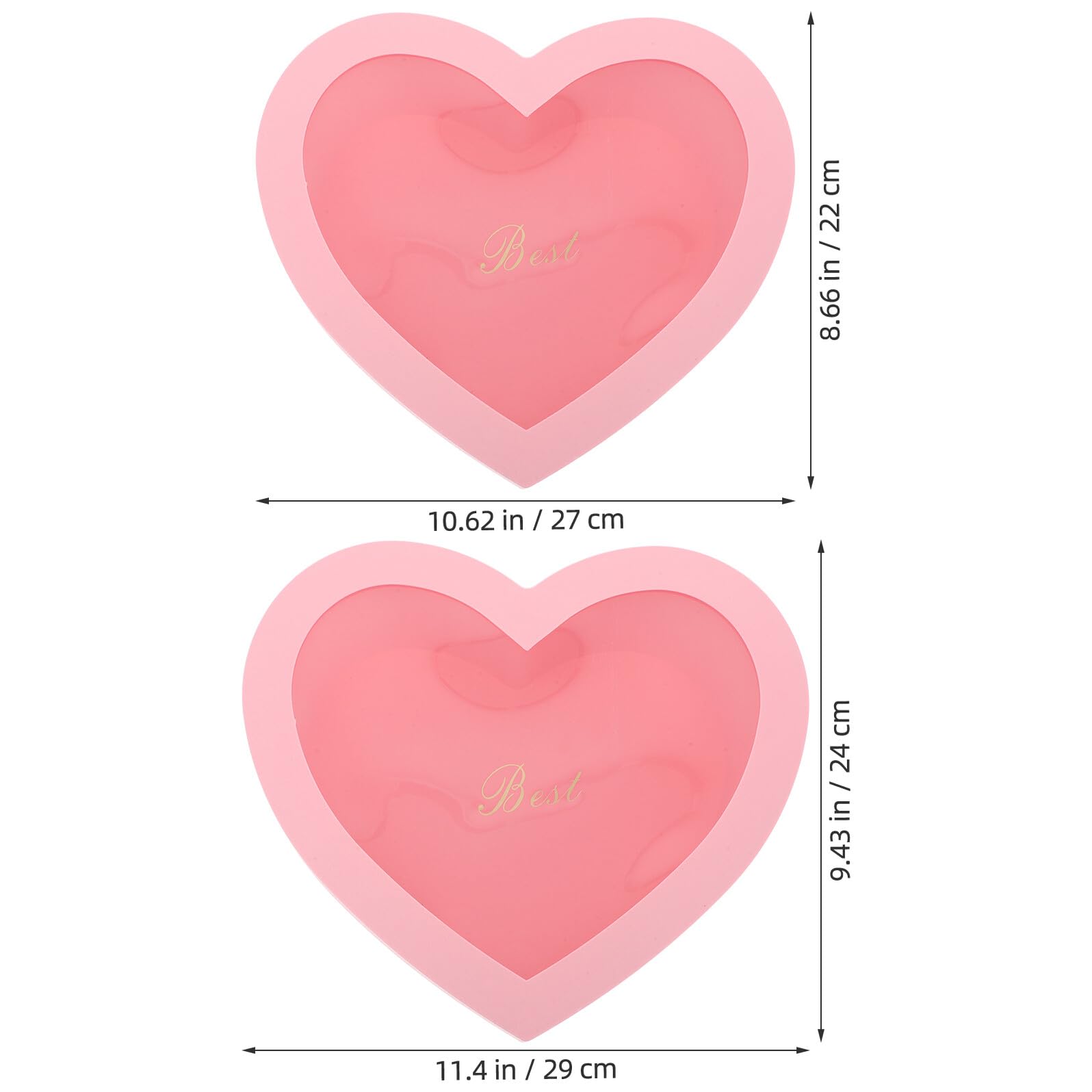 TOYANDONA Geschenkboxen Blumenverpackung 2 Stück Herzförmige mit Fenster Stabile Basis Rosa Kunststoff und Pvc für Valentinstag und Besondere Anlässe