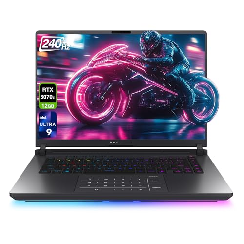 ROG Strix G16 Gaming Laptop, Intel Ultra 9-275HX, 64 GB DDR5 RAM, 2 TB PCIe SSD, 16" 2.5K (2560x1600) Display, Nvidia G-Force RTX 5070Ti, Tastiera Chiclet retroilluminata RGB, W11 Home, Grigio
