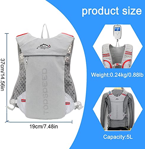 Image of INOXTO Running Hydration Vest Backpack,Lightweight Insulated Pack with 1.5L Water Bladder Bag Daypack for Trail Hiking Running Cycling Race Marathon for Women Men