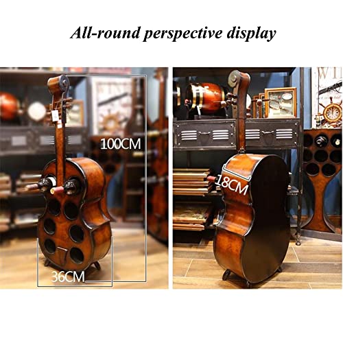 Soporte de vino madera forma violonchelo 20x16x60cm miniatura 5
