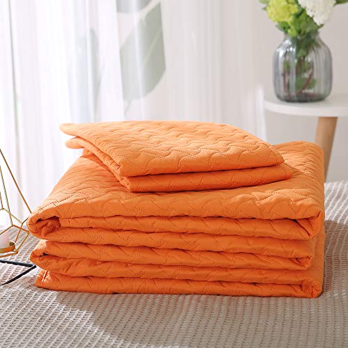 Deconovo Quilt Sets Ultra Soft Lightweight Bedspreads Coverlet With Shams 3 Piece Bedding Set, Full/Queen, Orange #TOP6