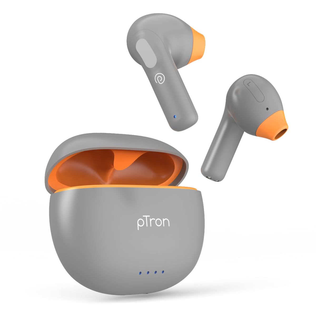 pTron Bassbuds NX in-Ear TWS Earbuds, TruTalk AI-ENC Calls, 32H Playtime, 13mm Drivers, Bluetooth 5.3 Wireless Headphones, Voice Assistant, Type-C Fast Charging & IPX5 Water Resistant (Cool Gray) pTron Bassbuds NX in-Ear TWS Earbuds, TruTalk AI-ENC Calls, 32H Playtime, 13mm Drivers, Bluetooth 5.3 Wireless Headphones, Voice Assistant, Type-C Fast Charging & IPX5 Water Resistant (Cool Gray)
