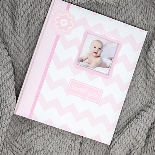 Lil' Peach Chevron Babybook, Pink - Image 3
