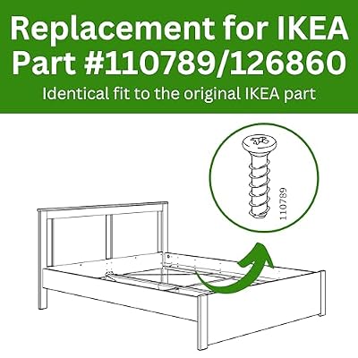 Spare Hardware Parts Bed Frame Screw (Replacement for IKEA Part #110789/126860) (Pack of 20)