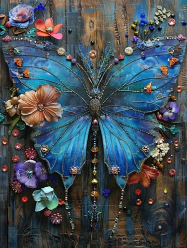Pintar por Numeros Adultos Mariposa sin Experiencia Lienzo Grande Flores