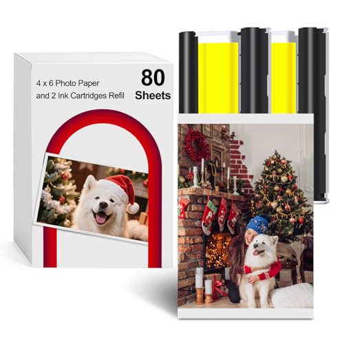 Papier photo et cartouches d'encre pour Amber M100/M200 80 feuilles 10x15