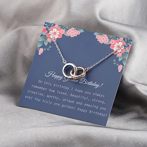 BLEOUK Golden Birthday Necklace Happy Golden Birthday Gift Meaningful Birthday Gift For Her Sister Daughter4