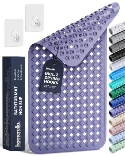 homerella Bathtub Mat Non Slip 28x16 Shower Mat Non Slip Anti Mold BPA Free