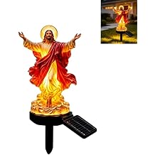 Solar Powered Illuminated Jesus Garden Statue Sacred Heart 1 Pcs