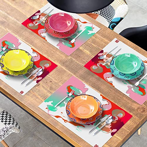 Set de table antidérapant lot de 6 résistant à la chaleur pour dîner chic - 8