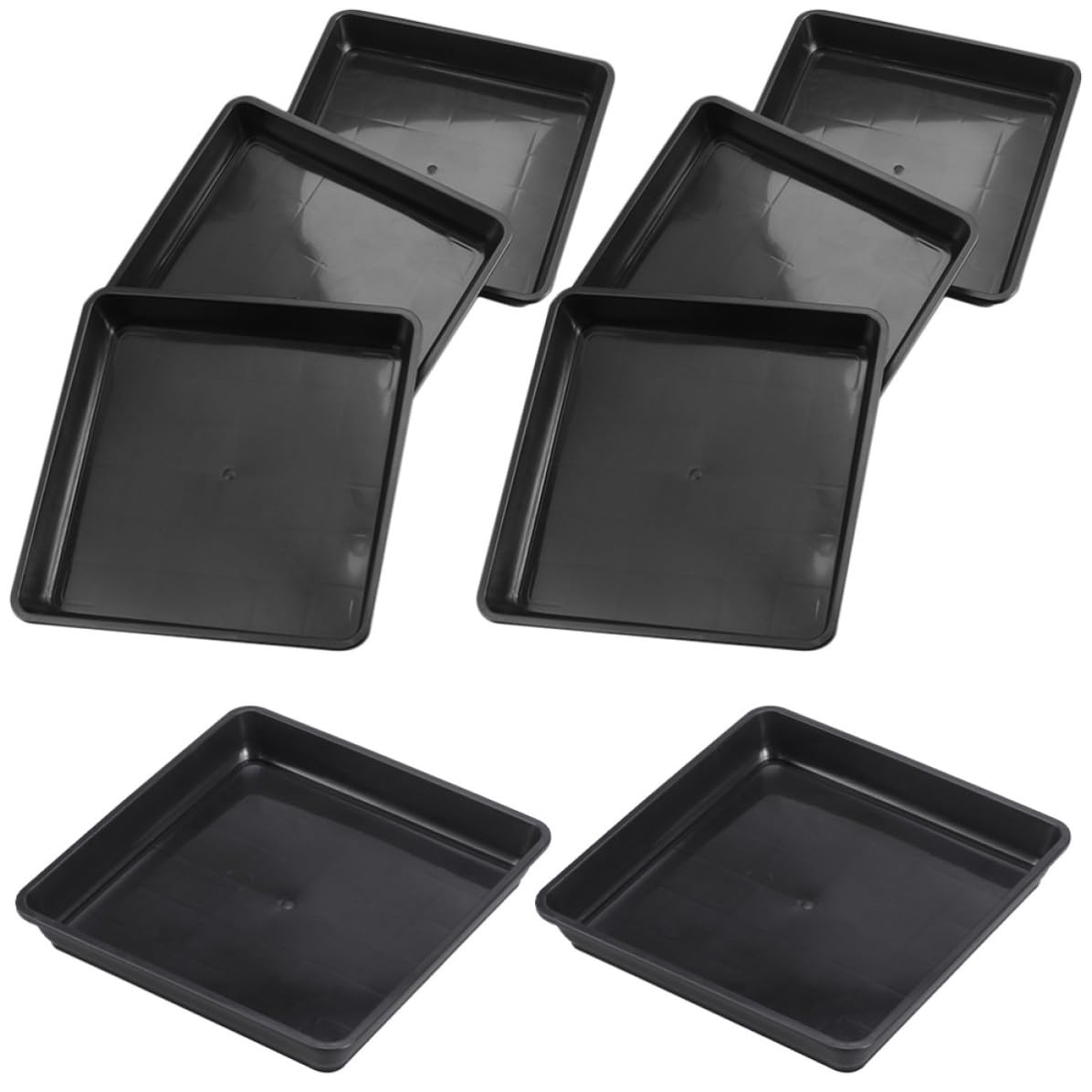 platillos de Maceta de plástico Bandeja para macetas 15 Piezas Negro Cuadrado 18 x 18 cm para Plantas Mantiene Piso y Mesa limpios en jardinería