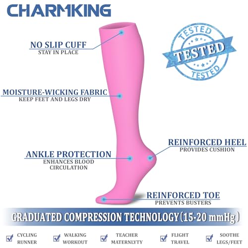 Image of Compression Socks (7 Pairs), 15-20 mmhg is BEST Graduated Athletic & Medical for Men & Women, Running, Flight, Travel, Nurses, Pregnant - Boost Performance, Blood Circulation