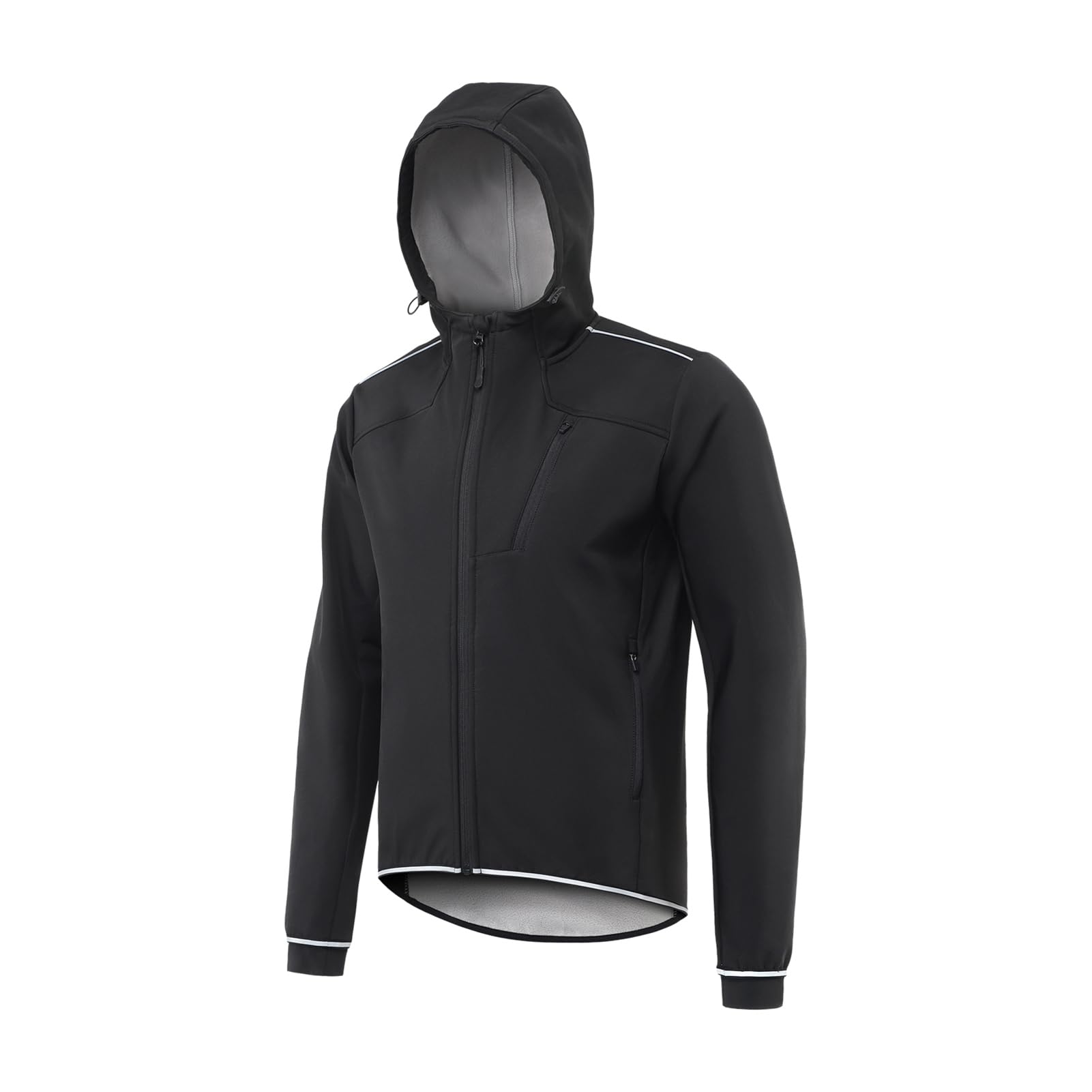 Chaqueta de Montar de Invierno Térmica con Diseño Reflectante para Ciclismo Al Aire Hombres Puños de Punto Transpirables Talla M/L/XL (L)