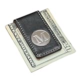 My Personal Memories Custom Personalized Money Clip with Black and Brown Leather Engraved Customized Monogrammed Money Clips for Men