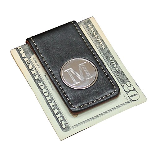 My Personal Memories Custom Personalized Money Clip with Black and Brown Leather Engraved Customized Monogrammed Money Clips for Men