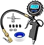 Nilight 50026R Digital Tire Inflator Pressure Gauge,250 PSI Air Chuck and Compressor Accessories Heavy Duty with Rubber Hose and Quick Connect Coupler for 0.1 Display Resolution,2 Year Warranty