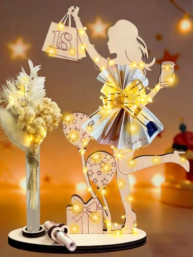 owlfun Geldgeschenk 18. Geburtstag Mädchen DekoLED Geldgeschenke 18 Geburtstag MädchenPersonalisierte Geschenke Holz Schild Gästebuch Geschenke Zum 18Geburtstag (18)