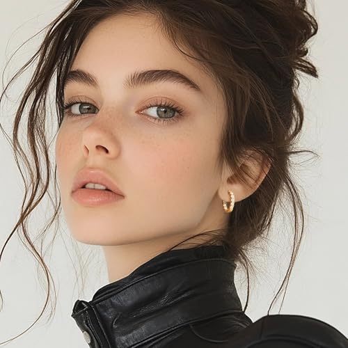 14K Gold Earrings for Women Gold Hoop Earrings for Women with Cubic Zirconia Symbol of Love and Timeless Style Elegant Huggie Hoop Earring for Womens 20mm2