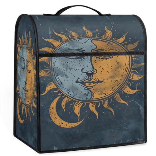 Coffee Maker Cover Bohemian Sun Moon Kitchen Appliance Covers Small Appliance Covers Blender Cover Juicer Cover Dust Covers for Kitchen Appliances with Top Handle and Pockets,Washable,B771