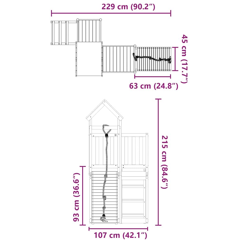 Generico Set da Gioco da Esterno in Legno di Pino Impregnato,Set Altalena e Set di Gioco,3278967