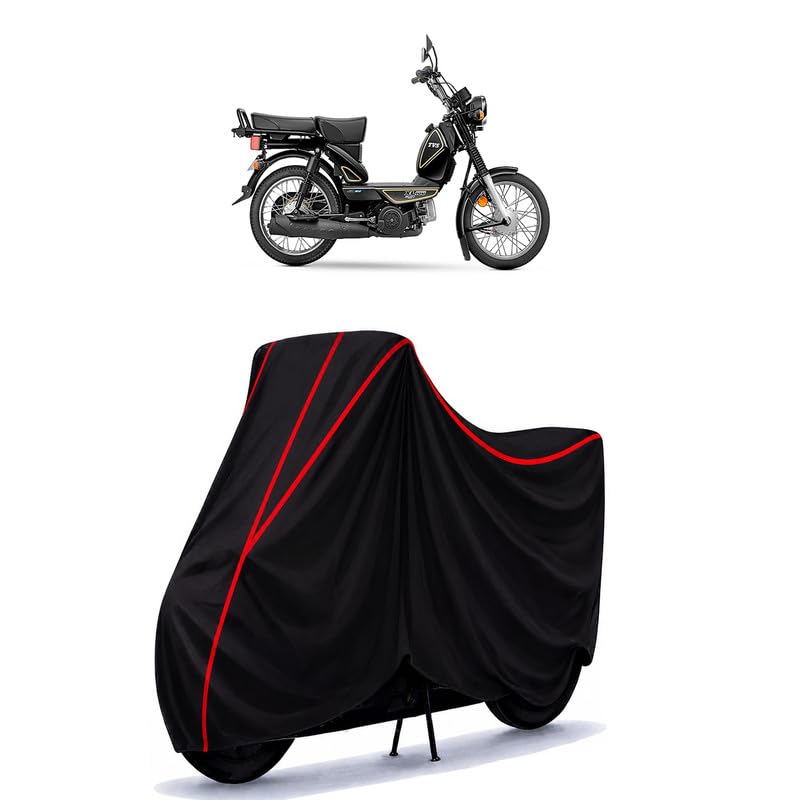 Image of TVS XL Super Water Resistant Bike Cover for All Motorcycles & Rain | Heavy Duty Taffeta Fabric | UV Protection, Dustproof, Scratchproof | All Weather Two Wheeler Body Cover with Elastic Bottom