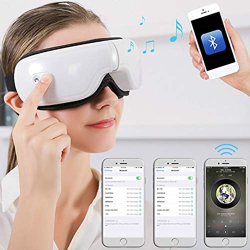 Oogmassageapparaat met warmteluchtdruk, Bluetooth visagetherapiemassageapparaat met muziekstress, trillingen, elektrisch… - Image 8